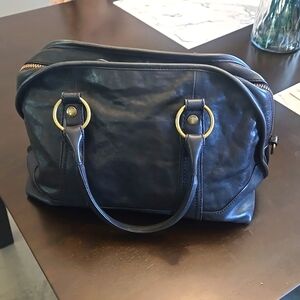 Frye Navy Leather Satchel
